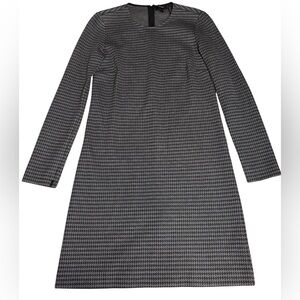 Theory Women’s Black and Gray Patterned Long Sleeve Dress, Sz 0. NWOT